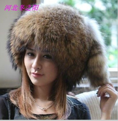 Winter Fur Cap  Women SRaccoon Fur Hats
