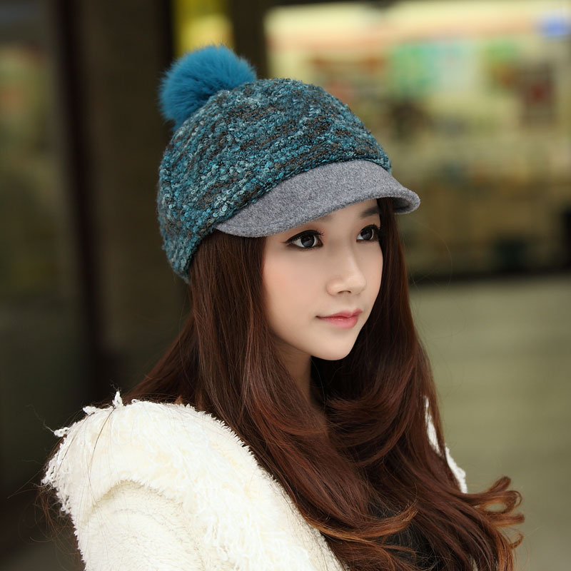 Winter hat female autumn and winter fashion cap elegant wool the trend of the painter cap octagonal cap