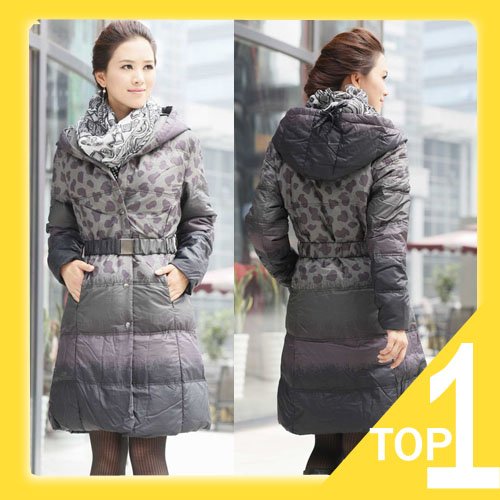 WINTER HOT SALESize M-XL Free Shipping Womens goose down jacket coat with fur collar Y1108 (Drop shipping support!)