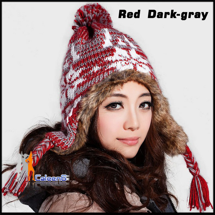 Winter Knitting Lady Snowflake Fashion Warm Hat Popular Cheap Price On Sale  Free Shipping MZ2015