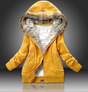 Winter Lady Parkas with hat ,Warm Hooded Sweatshirt, Casual padded Warm Jacket Cotton+Pu Wool  6070716