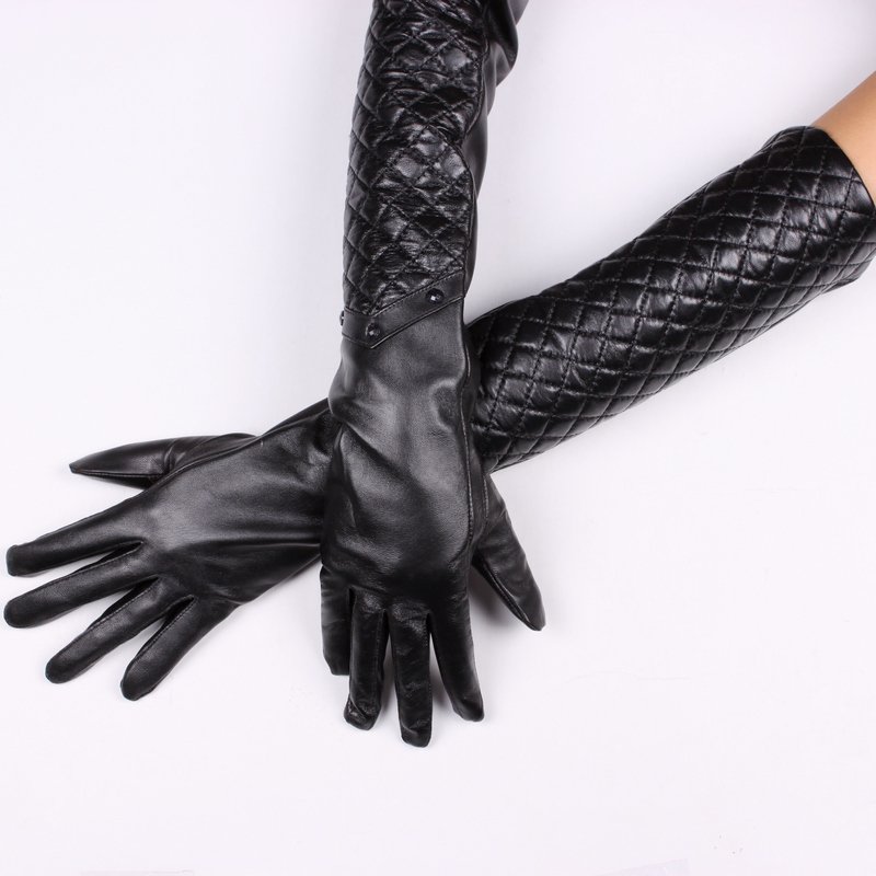 winter leather gloves,women's sheepskin, long gloves, fashion,free shipping