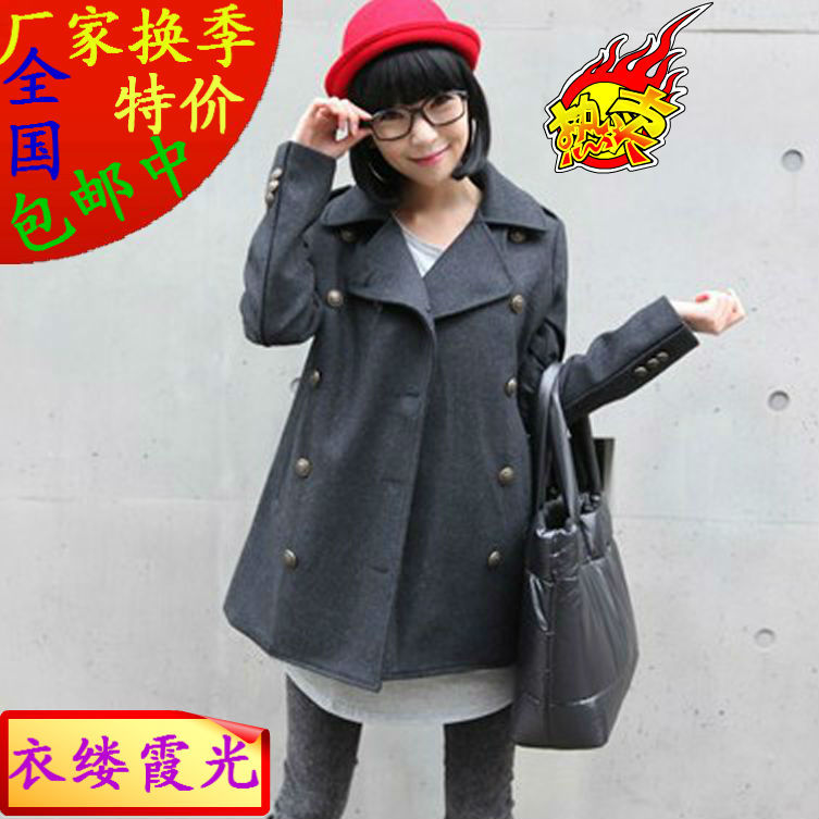 Winter long medium plus size cloak trench thickening cotton-padded coat women's wool coat hoodies sweatshirt women'shoodie