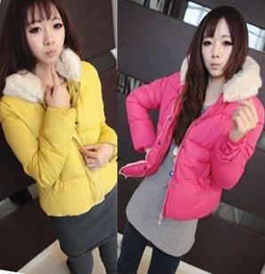 Winter lovely candy color thermal cotton-padded jacket wadded jacket long-sleeve outerwear all-match female free shipping