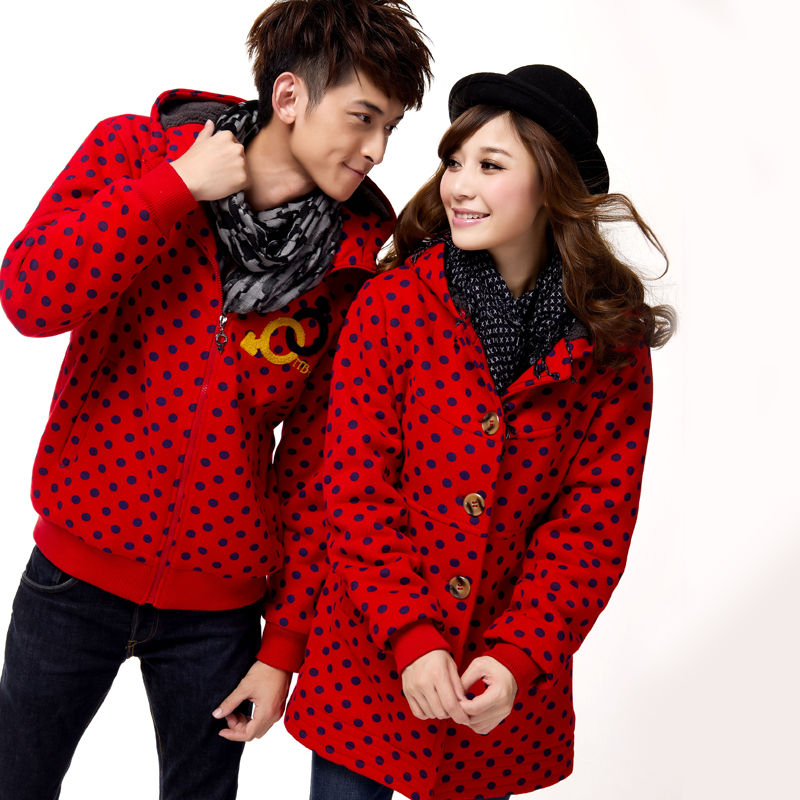 Winter lovers 2012 lovers sweatshirt cotton-padded jacket female long design outerwear berber fleece