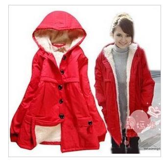 Winter maternity clothing casual berber fleece thermal thickening wadded jacket hooded maternity cardigan
