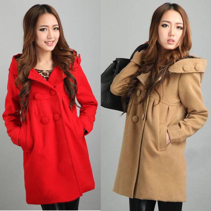 Winter maternity clothing loose plus size thickening trophonema wool coat maternity outerwear