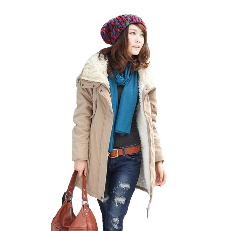 Winter maternity clothing maternity berber fleece wadded jacket overcoat maternity thermal cotton-padded jacket maternity trench