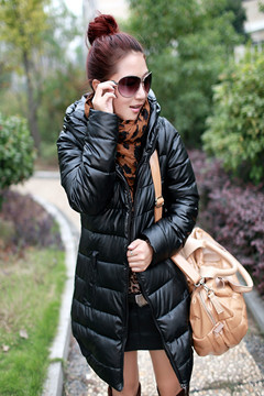 Winter maternity clothing medium-long maternity down cotton-padded jacket with a hood thickening maternity wadded jacket
