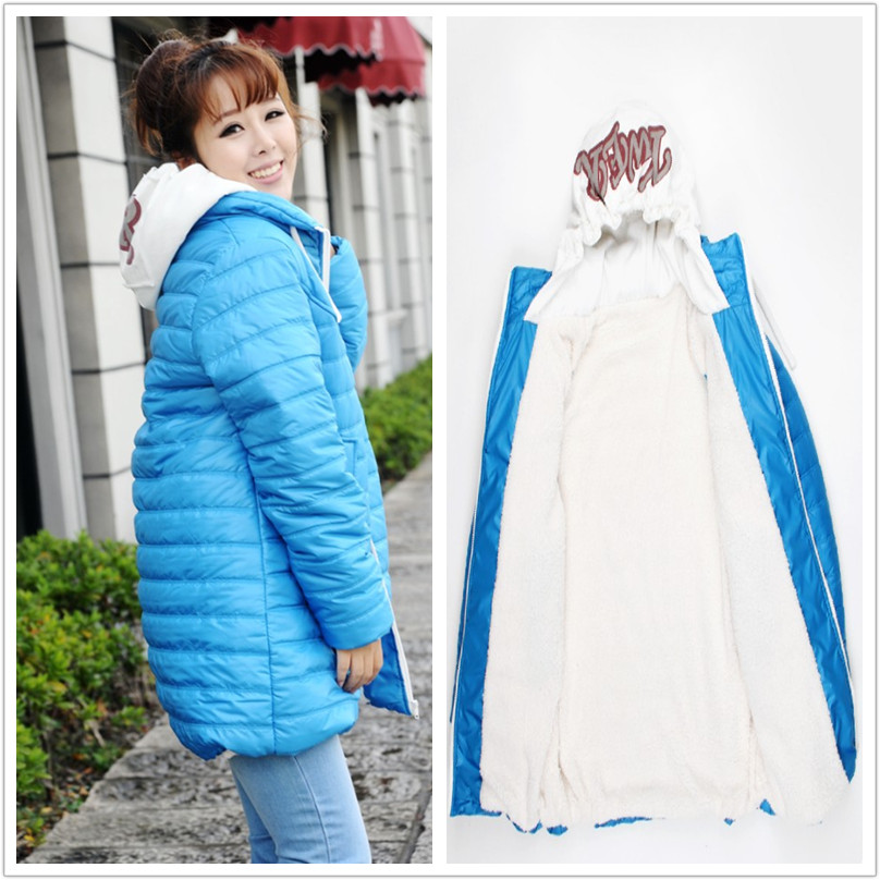 winter maternity cotton-padded jacket maternity outerwear plus velvet berber fleece maternity wadded jacket Maternity Coat