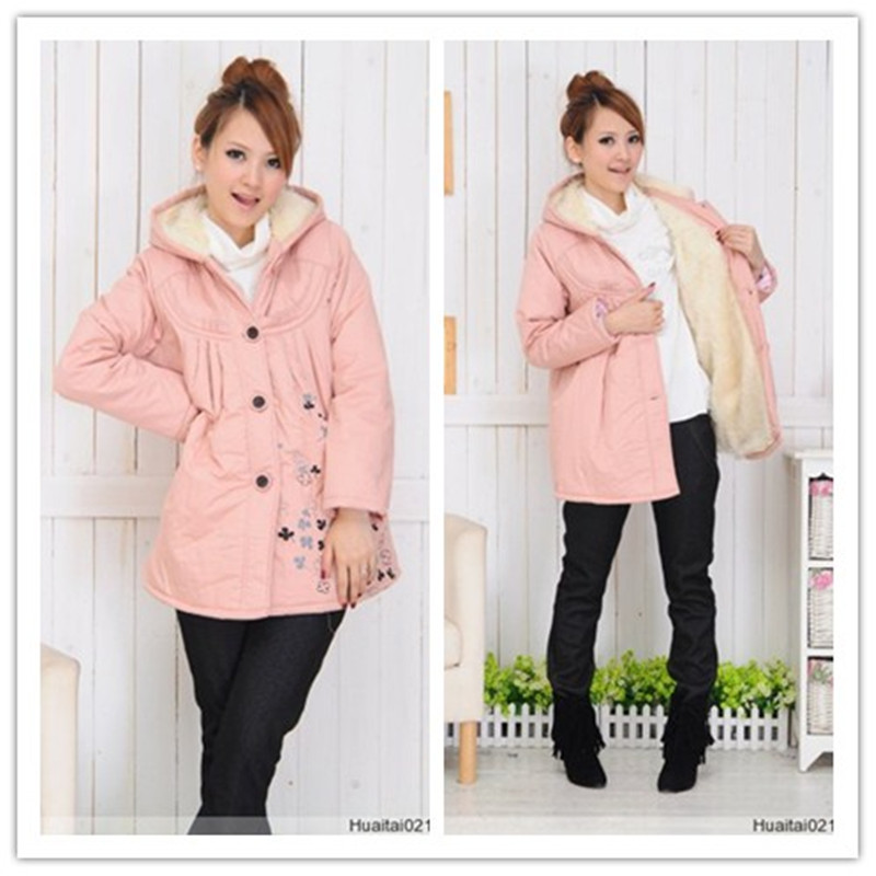 Winter maternity top maternity thermal wadded jacket outerwear print maternity cotton-padded jacket autumn and winter thickening