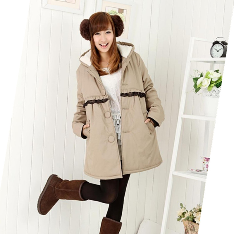 winter maternity wadded jacket cotton-padded jacket berber fleece maternity outerwear thickening thermal Maternity Coat