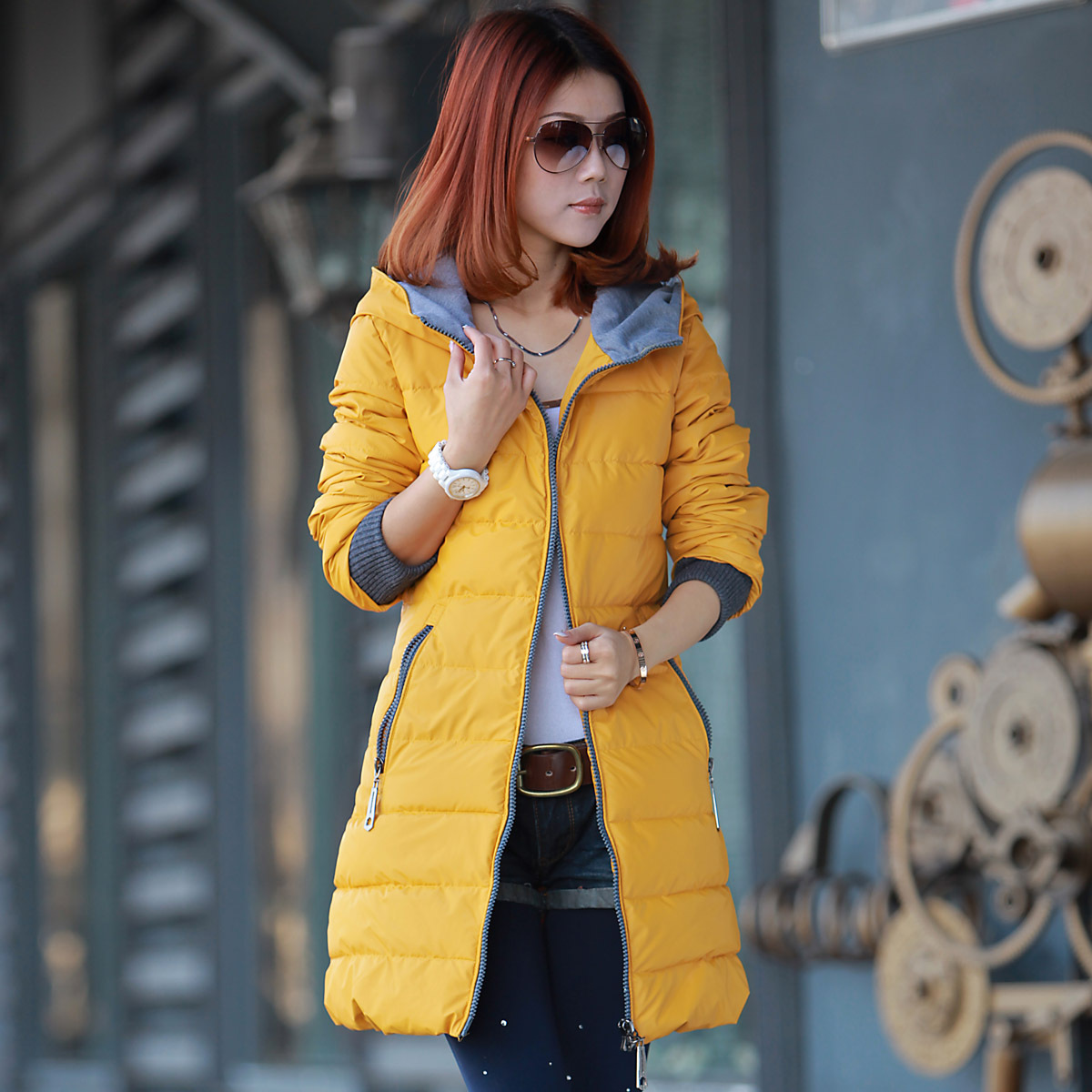 Winter medium-long slim down coat down coat female AYILIAN women's outerwear 2012