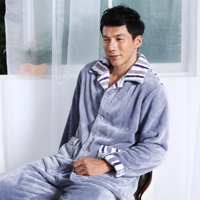 Winter new arrival brief male long-sleeve flannel set lounge sleepwear es8252