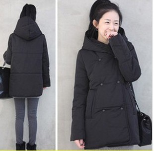 Winter new arrival maternity  winterisation maternity cotton-padded jacket double breasted black maternity cotton-padded