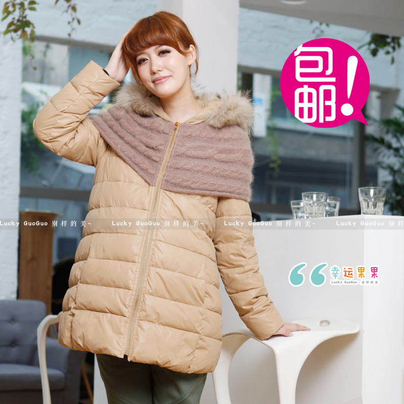 Winter new arrival winter fashion maternity clothing pregnant installed winter rabbit fur shawl wadded jacket long-sleeve