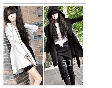 Winter New Stylish Korea Women's Coat Hooded Trench coat Outerwear Dresses Style Tops free shipping