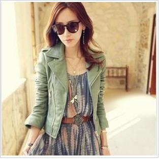 Winter or Fall hot style candy pu women jacket, women genuine jacket with zipper free shipping to Russion