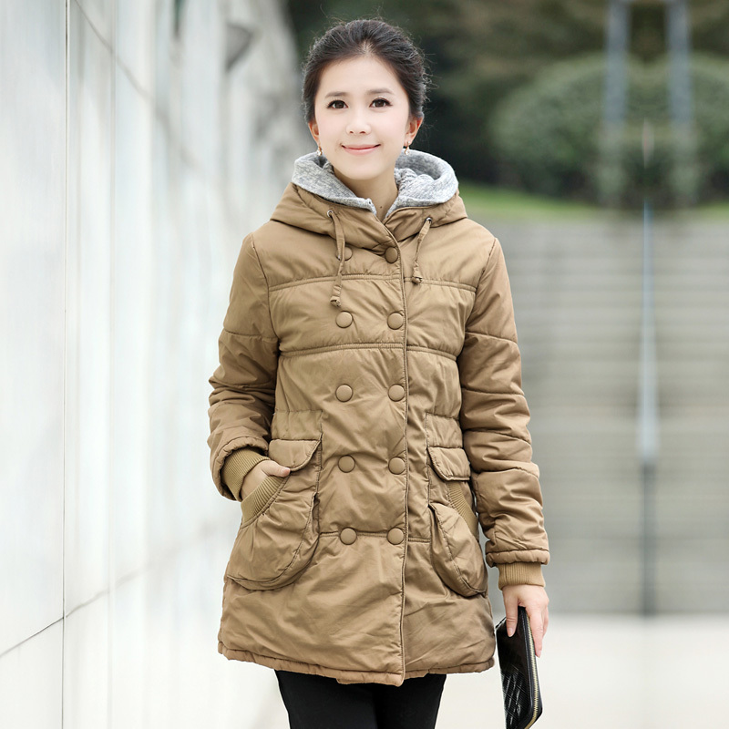 Winter outerwear 2012 women's slim waist women's medium-long plus size wadded jacket