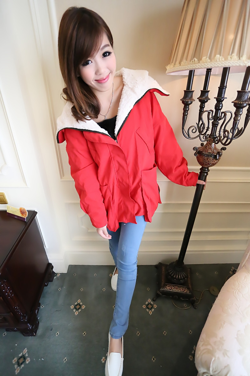 Winter plus velvet thickening large lapel flavor super warm wadded jacket cotton-padded jacket 7031