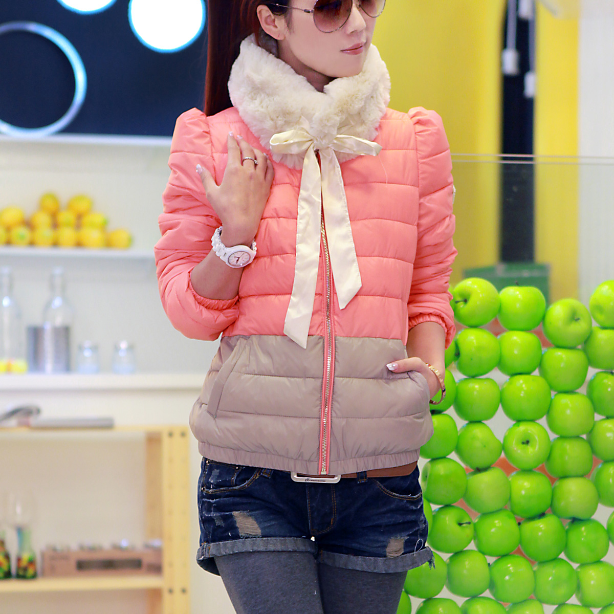 Winter short design slim down coat female ETAM women's thickening of winter wadded jacket