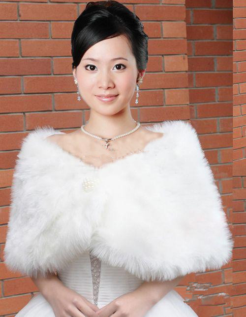 Winter Simple Off Shoulder Bolero Faux Fur Shrug 2012 Free Shipping Wedding Accessories Bridal Shawl Wrap Jacket