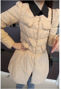 Winter single elegant ruffle hem cotton-padded jacket cotton-padded jacket women outerwear free shipping