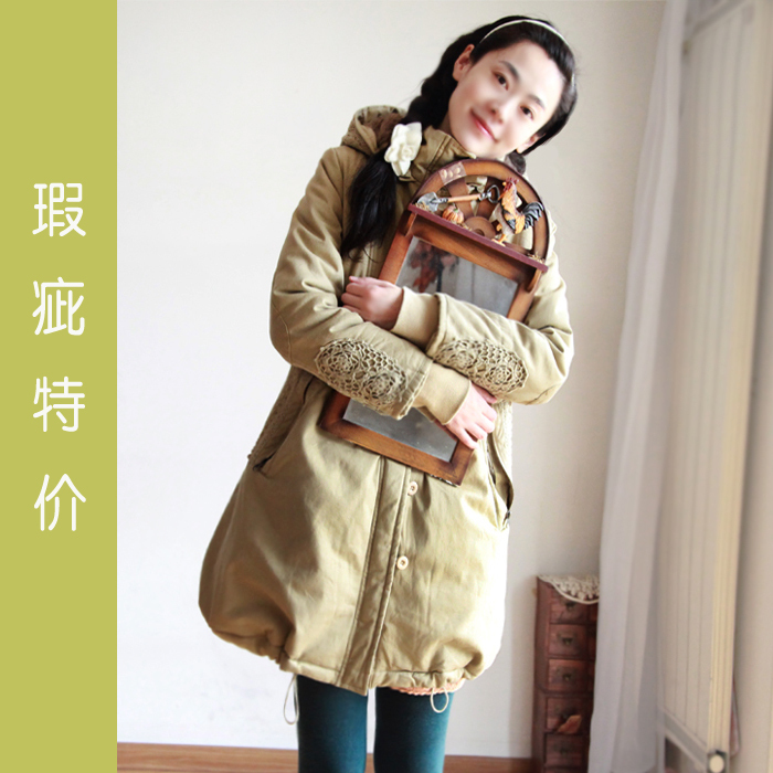 Winter snowman medium-long fleece with a hood cotton-padded jacket xca283 Free Shipping