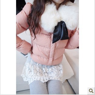 Winter sweet princess rabbit fur gentlewomen cotton-padded jacket wadded jacket cotton-padded jacket outerwear free shipping