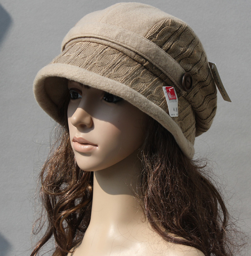 Winter thermal winter hat cold women's hat outdoor Women woolen beret bucket hats women's