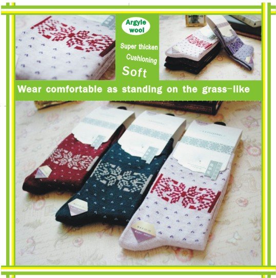Winter thicken bedsock Female lady Angora/Wool terry sock 7colors 45g soft moisture pick-uip Comfortable