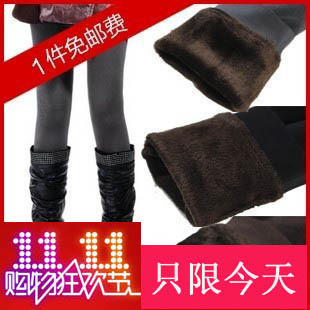 Winter thickening high waist double layer velvet warm pants legging ankle length trousers ball
