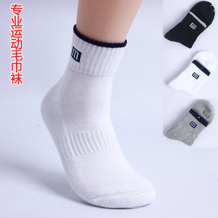 Winter thickening male socks male 100% cotton socks sports towel women's 100% socks cotton socks anti-odor 6 double