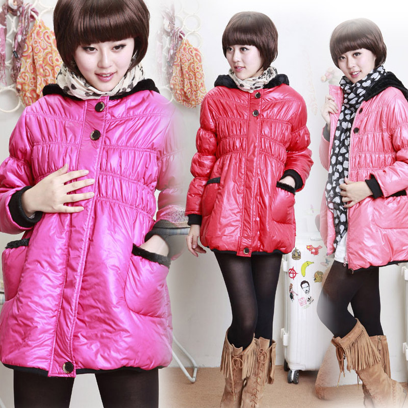 Winter thickening maternity wadded jacket plus wool outerwear plus size cotton-padded jacket cardigan maternity clothing