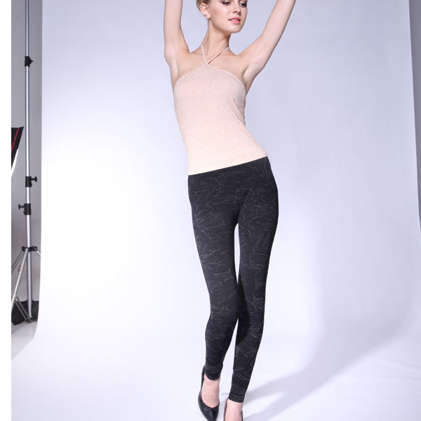 Winter thickening seamless 100% cotton high waist seamless ankle length trousers double layer plus velvet warm pants