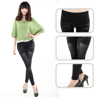 Winter thickening seamless 100% cotton seamless fashion basic faux denim skinny pants