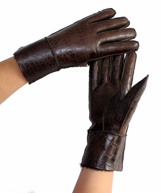 Winter thickening thermal fur one piece leather gloves genuine leather gloves lovers gloves