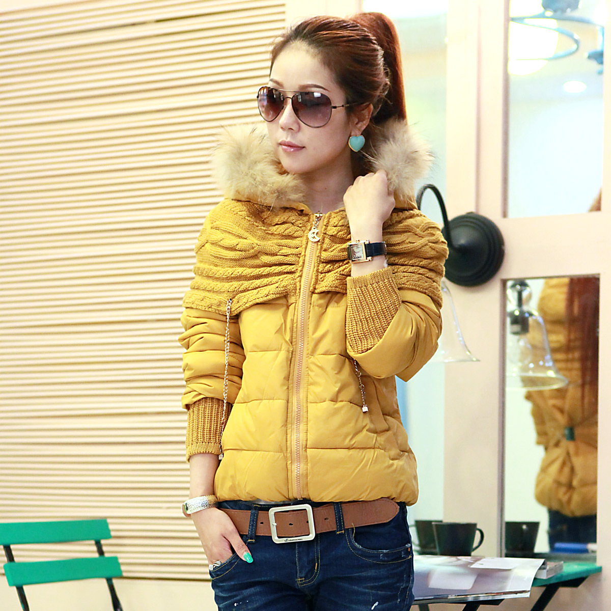 Winter wadded jacket hooded wadded jacket women's wadded jacket women's short design thickening 2012 autumn new arrival