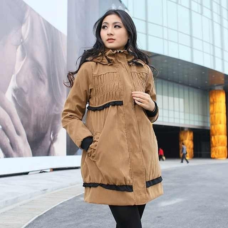 Winter wadded jacket maternity top outerwear thickening thermal suede fabric cotton-padded jacket maternity overcoat