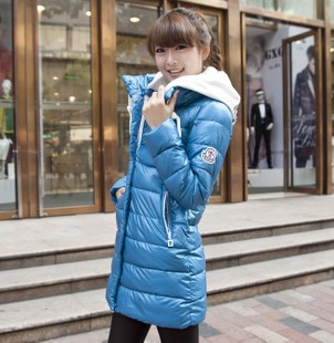 Winter wadded jacket women's candy medium-long cotton-padded jacket thickening outerwear shiny cotton-padded jacket