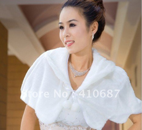 winter warm beige small coat wedding accessories bridal shawl/jackets/wrap