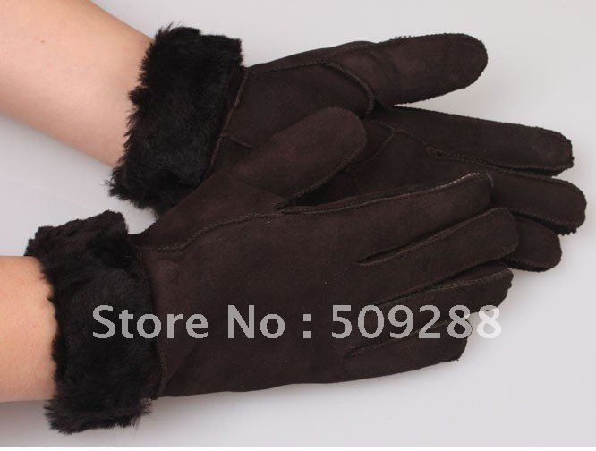 Winter warm leather gloves