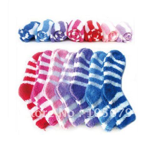 Winter warm winter essential / thick warm wool socks floor / home socks / towel socks, candy color