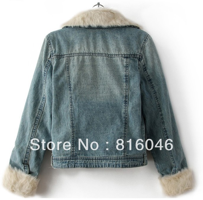 winter wear han can shake off the lambs wool women upset warm jacket cowboy cotton-padded outerwear clothes lady leisure coat