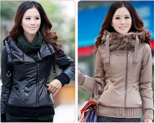 winter Wind proof coat Korean women's parka PU leather Jacket Ladies fur coat dustcoat New Design Free Shipping parka