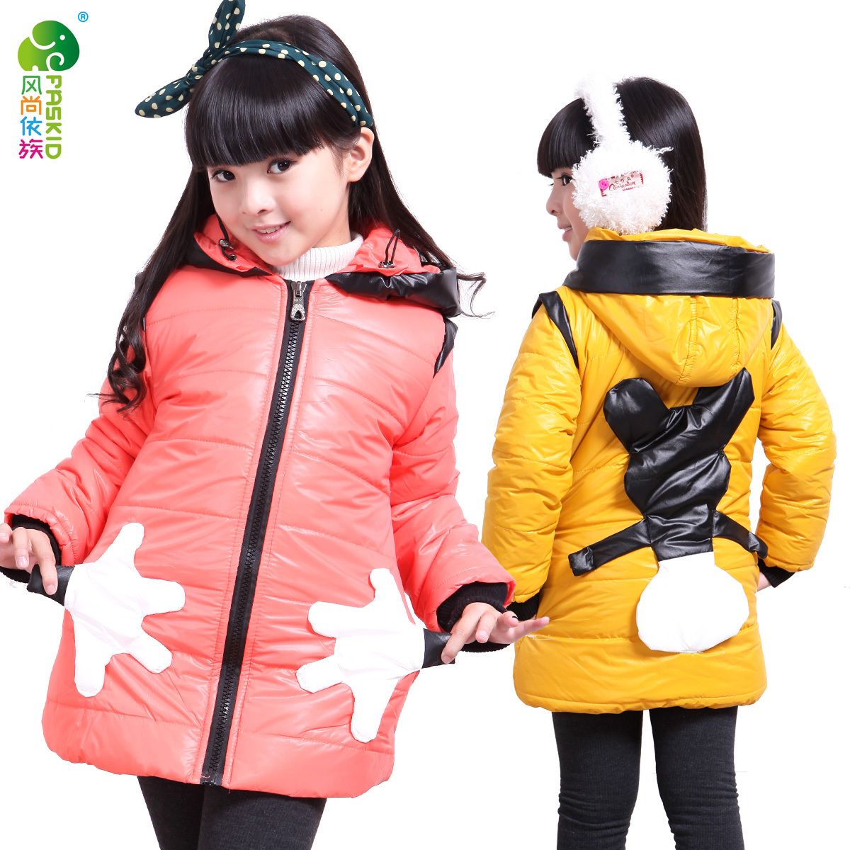 Winter winter female child boys clothing oblique zipper thickening child outerwear wadded jacket cotton-padded jacket