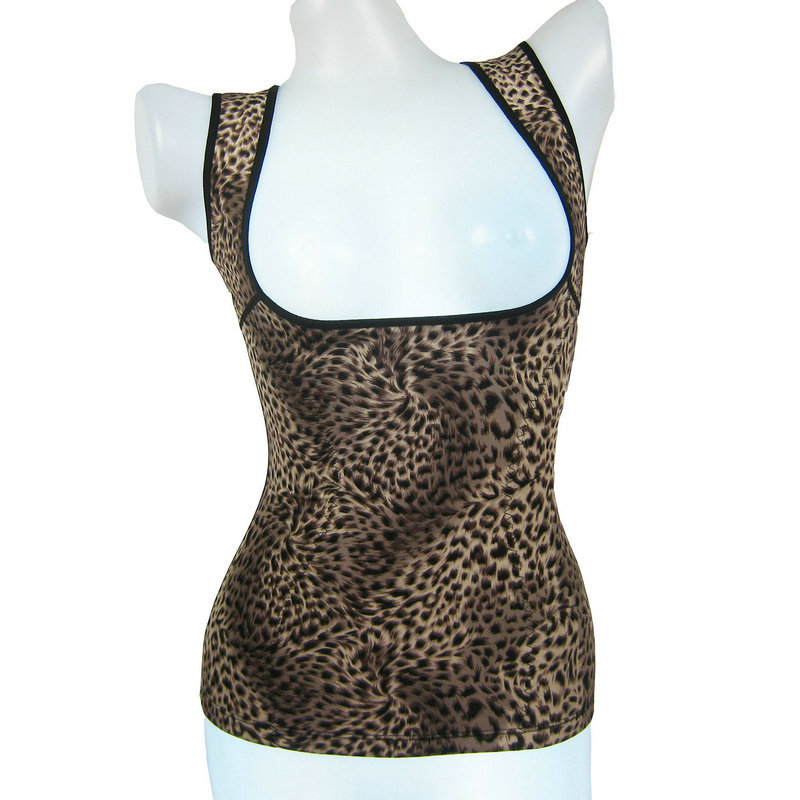 Winter winter leopard print thickening plus velvet thermal shaper vest