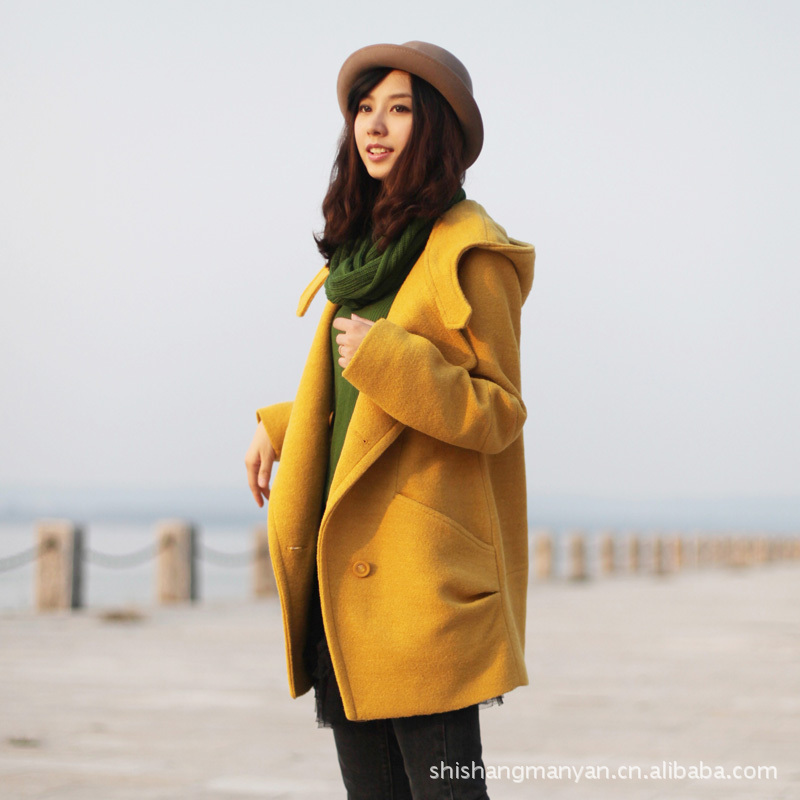 Winter women's 2012 thickening woolen outerwear medium-long slim woolen wool coat female