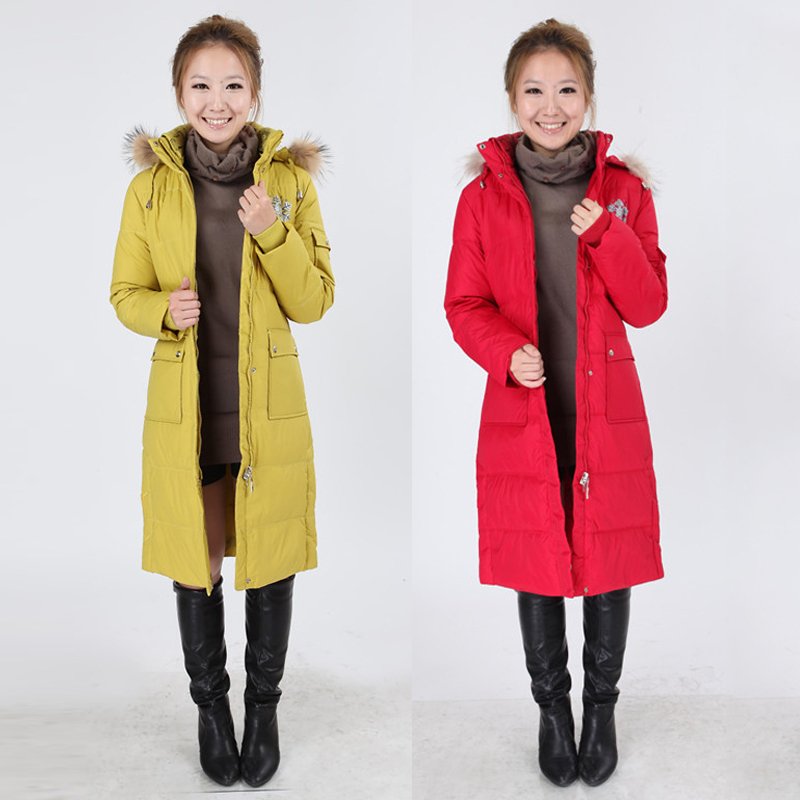 Winter women's casual hooded pattern long design globalsources down coat