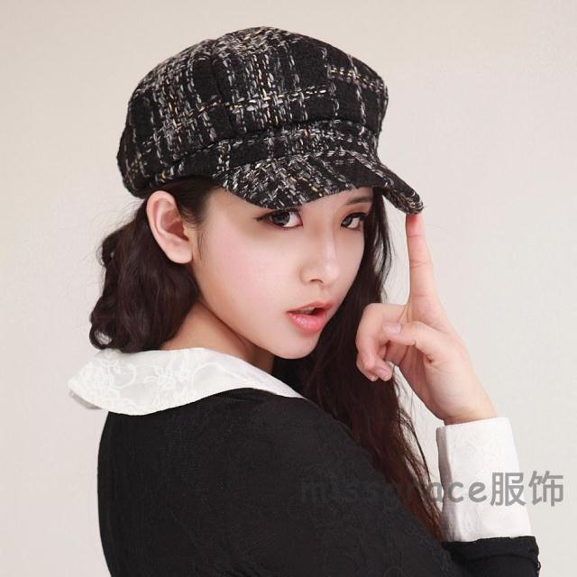 winter women's hat, new style  Baiters black octagonal cap newsboy cap painter cap cotton ,free shipping